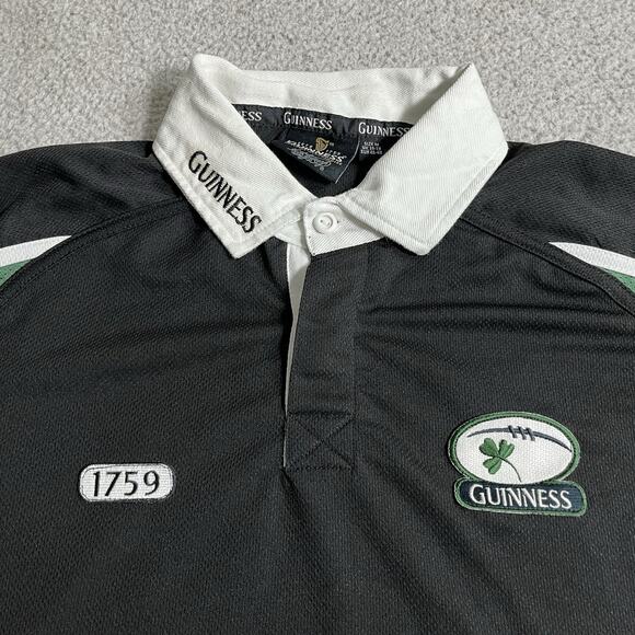 Guinness Polo Shirt Mens Medium Rugby Beer Ireland Short Sleeve Merchandise - Picture 3 of 14